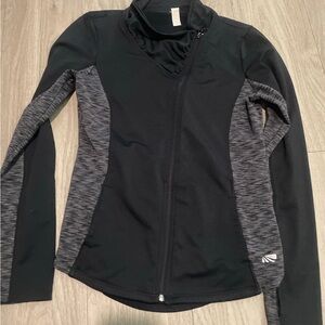 Marika Black and Gray Athletic Zip-Up Hoodie